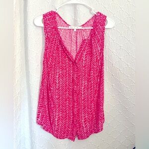 Ava Christine Pink Sleeveless Asymmetrical Blouse